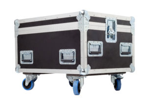 Metallic rivets of a road case (for transporting music and lightning equipment)